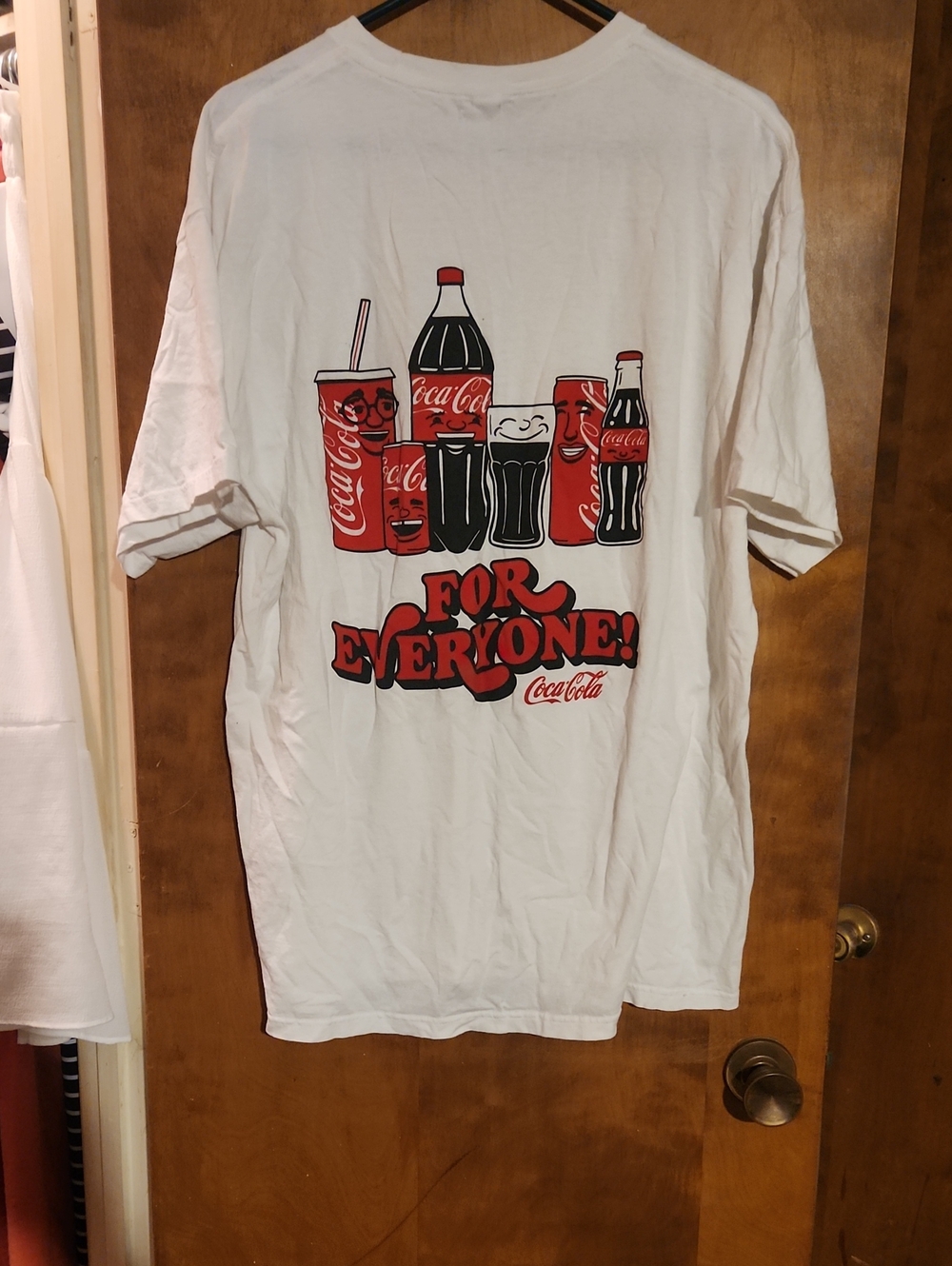 Coca Cola White Short Sleeve Graphic Tee - 'For Everyone'